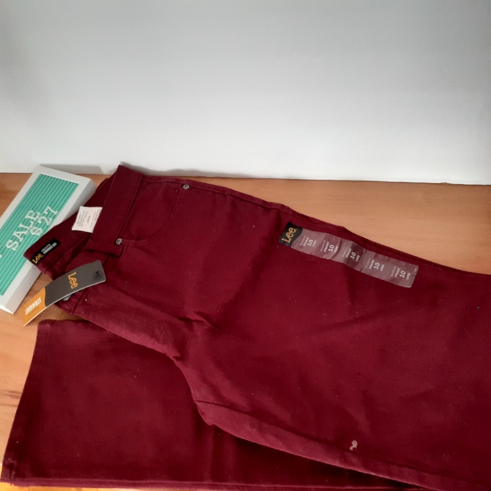 Lee burgandi  pants new